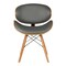 Armen Living Cassie Mid-Century Dining Chair in Walnut Wood and Gray Faux Leather LCCASIWAGRAY - alternate 2